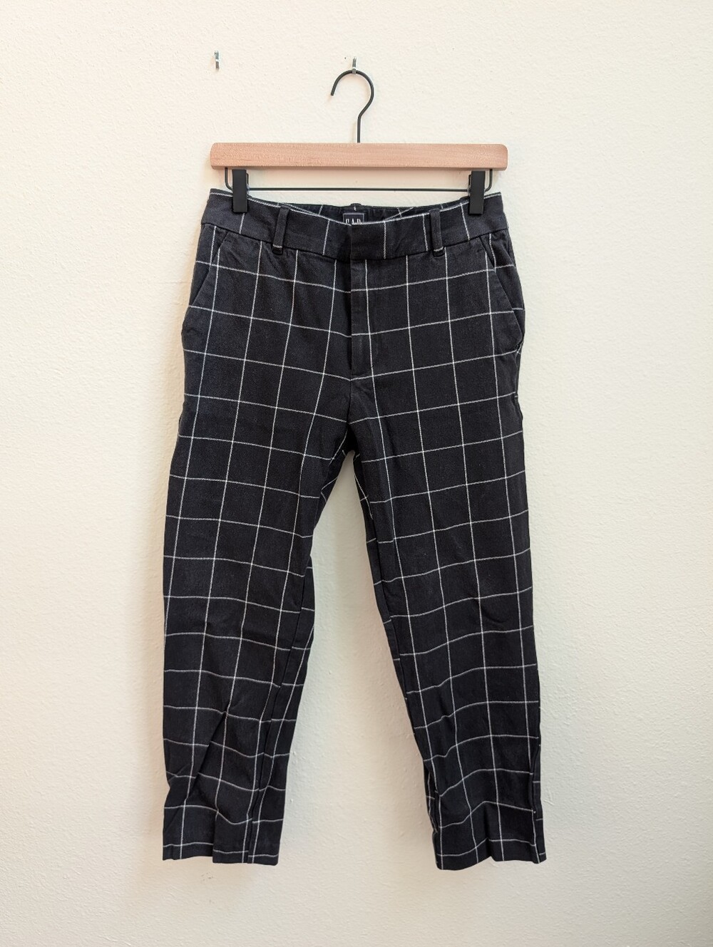 GAP Navy Checkered Cropped Trousers